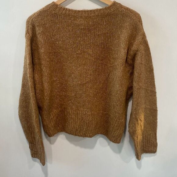 H&M Womens Pullover Wool Alpaca Blend Long Sleeve Sweater Brown Size Medium - Picture 8 of 9